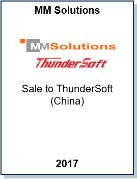 Entrea Capital advised the owners of MM Solutions in a 100% sale to ThunderSoft (China)